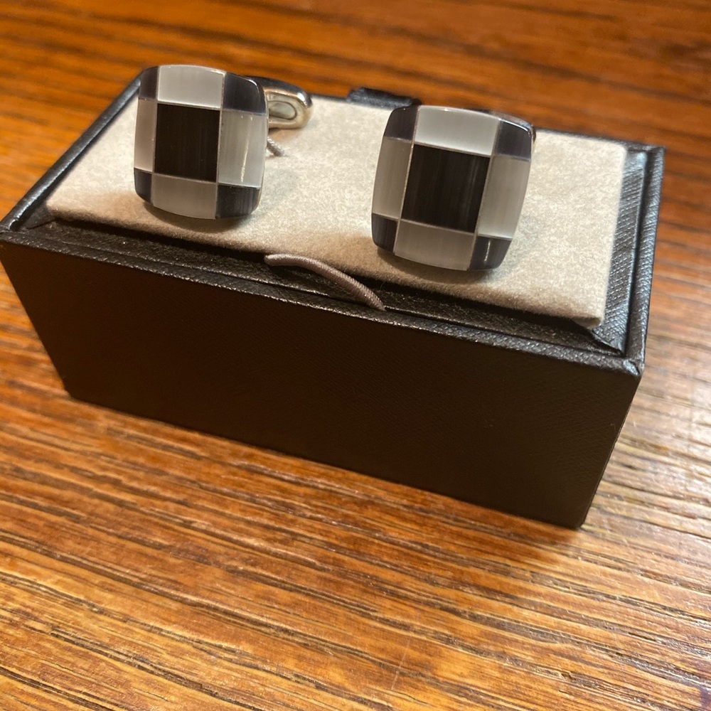 Black and white cufflinks
